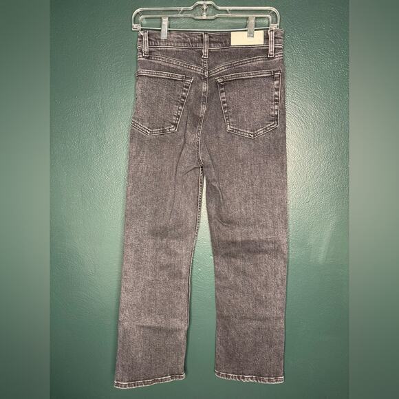 Re/Done 70's Crop Boot Jeans in Stoned Noir Dark Wash - Picture 3 of 6
